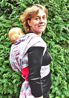 Porte bébé bio écharpe de portage bébé en jacquard français (0 à 4